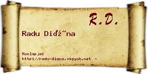 Radu Diána névjegykártya
